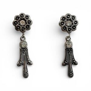 Jewels By Park Lane Dangle Black and Silver Tone Pierced Earrings